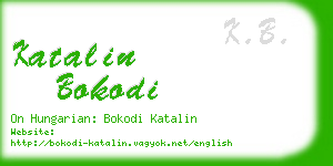 katalin bokodi business card